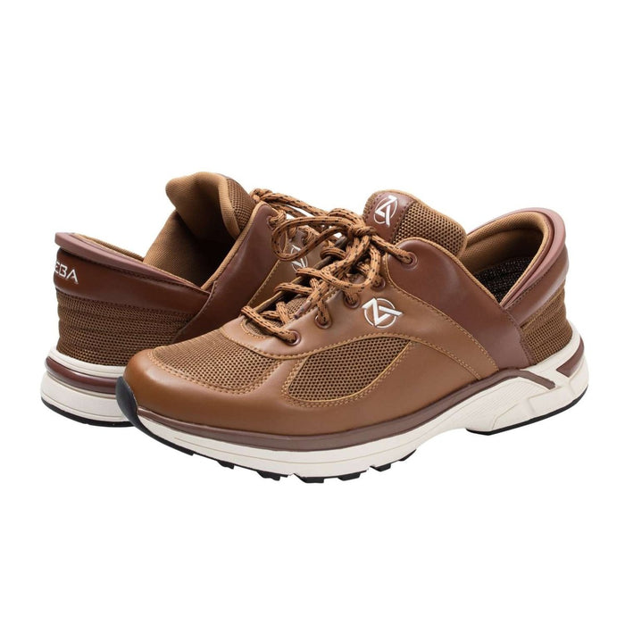 Zeba Mens Brown Leather And Mesh Sneaker Tip Top Shoes Of New York 