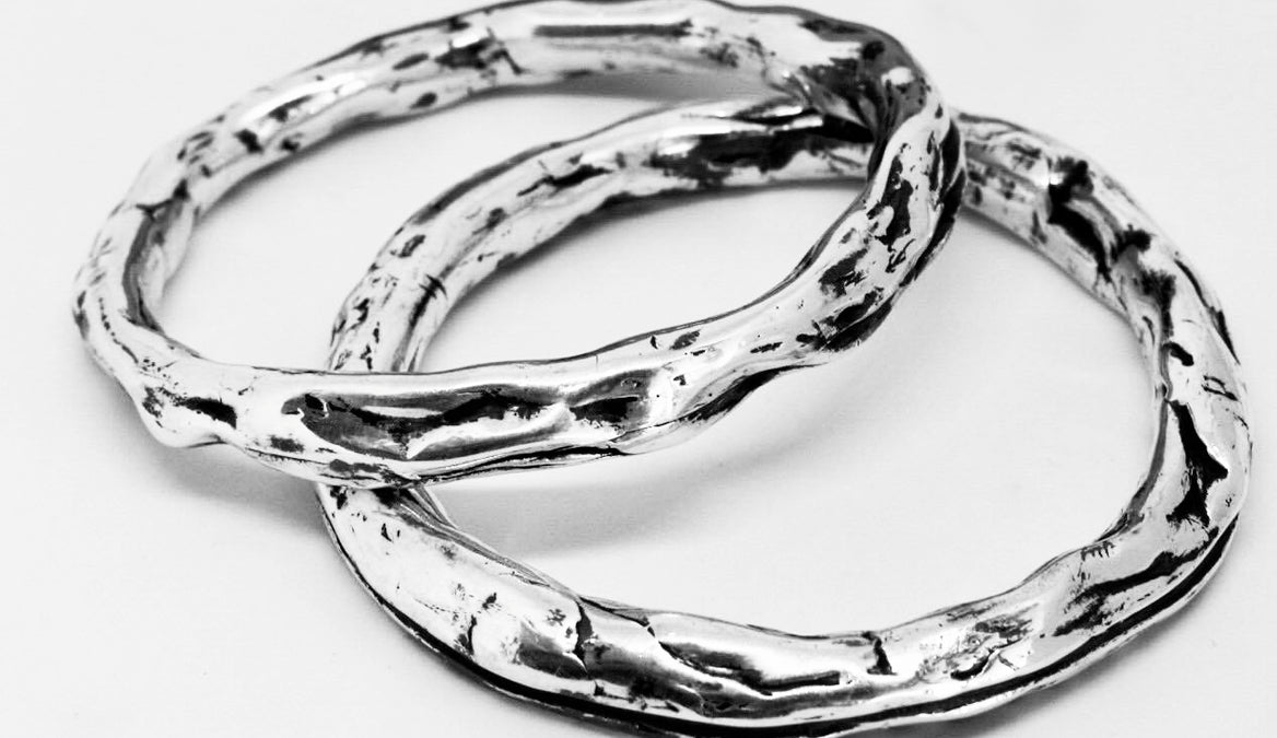 plain solid silver bangles