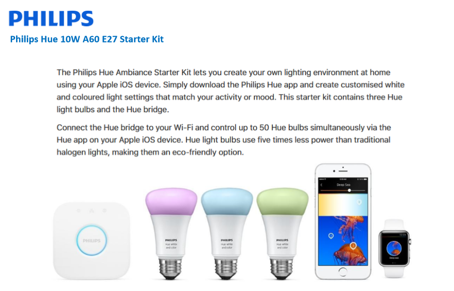 Philips Hue White And Color Ambiance Starter Kit 10w A60 E27 All