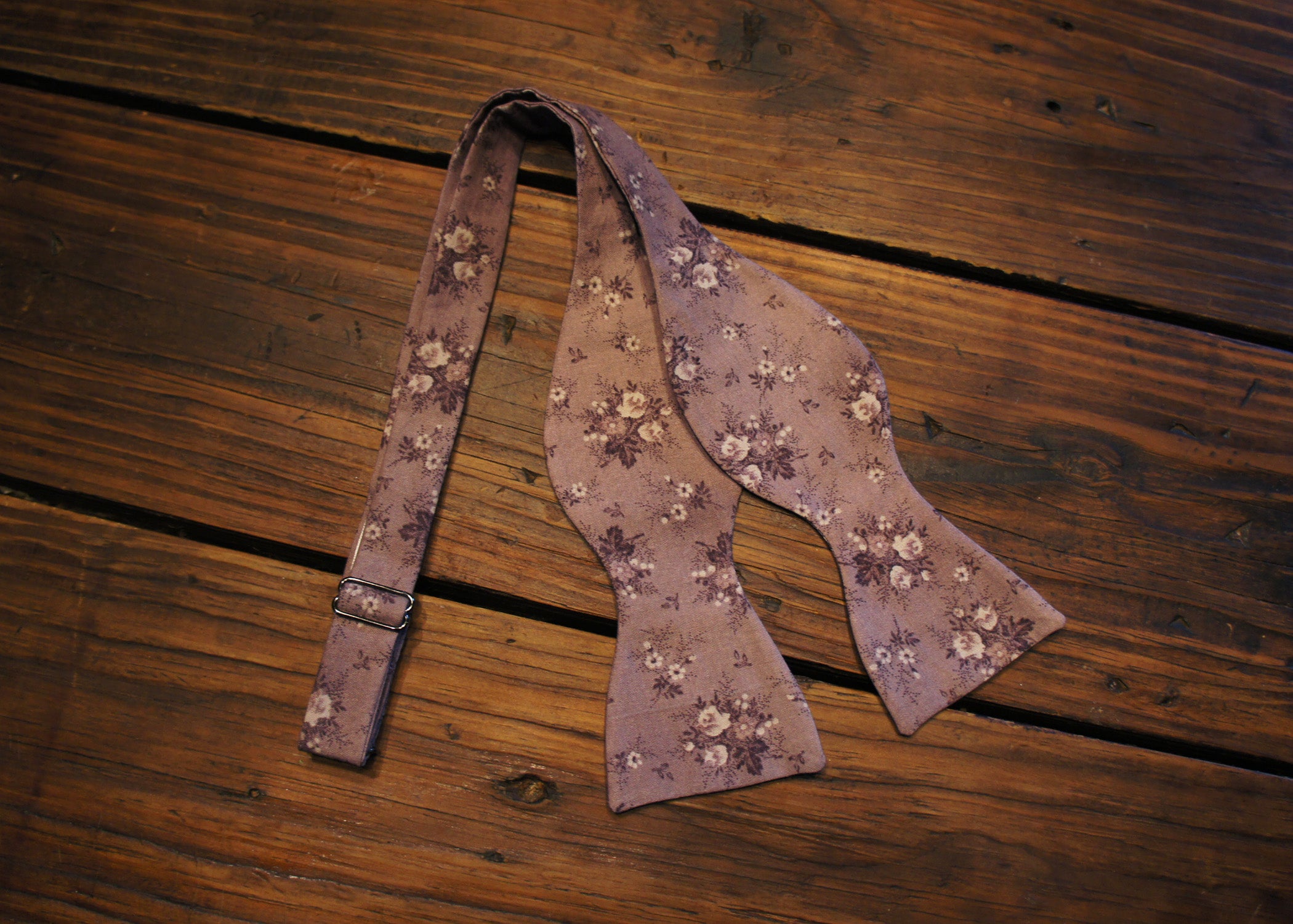 Lavender and Purple Floral Bow Tie