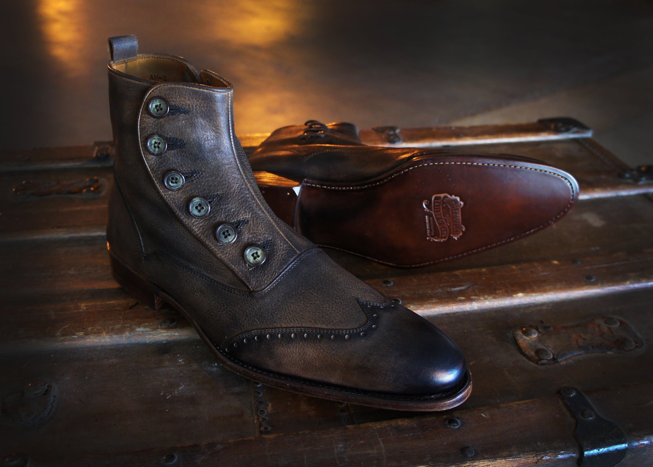 The Pike Wingtip Button Boot