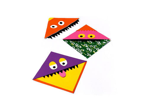 decorated bookmarks to make a funny face 