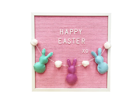 finished easter bunny bunting on display
