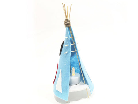 front view of teepee with tea light insert
