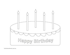 birthday cake colouring page