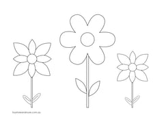 flowers colouring page