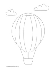 hot air balloon colouring page