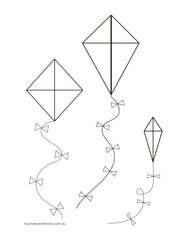 kites colouring page