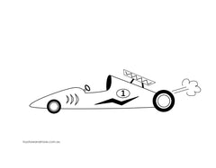 racing car colouring page