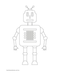 robot colouring page