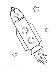 rocket colouring page