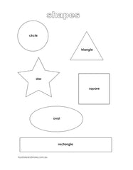 shapes colouring page