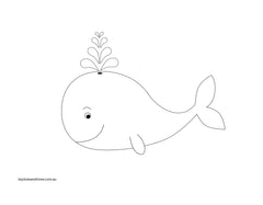 whale colouring page