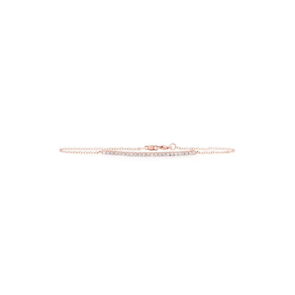 Diamond Bar Bracelet - Rose Gold