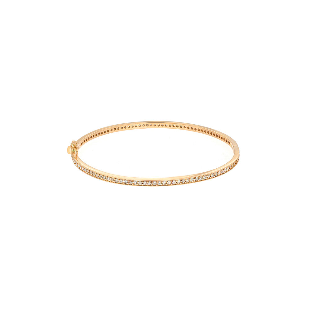 Diamond Halfway Bangle - Yellow Gold