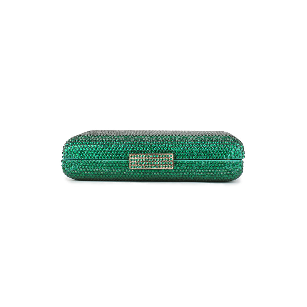 Crystal Box-Frame Clutch - Emerald