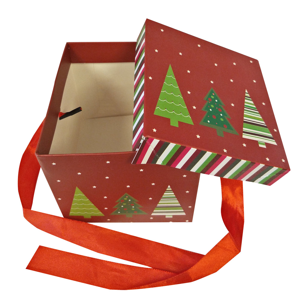 10 pcs/Fold-able Cardboard Christmas Gift Box With Ribbon ...