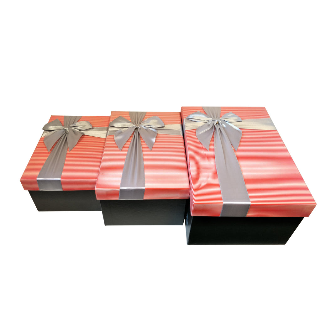 Luxury Nested Rigid Rectangular Gift Box With Lift Off Lid And Ribbon ...