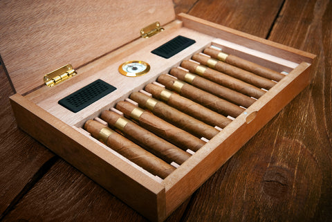 wooden cigar humidor