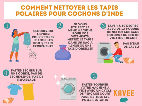 comment nettoyer laver tapis polaires pour cochons d'inde cavy cage kavee france