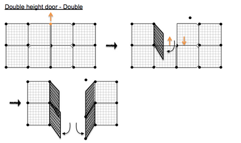 Portail double pour cavy cages cochon d'inde kavee