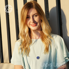 Lapis Lazuli necklace by Gems In Style. 925 Sterling Silver, 14K Gold plating. Modern Minimalist Gemstone Jewellery