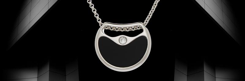 Double Agent Silver Necklace with Onyx Gemstone