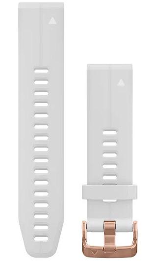 Garmin Watch Band QuickFit 20 Carrara White Silicone with Rose Gold Tone Hardware