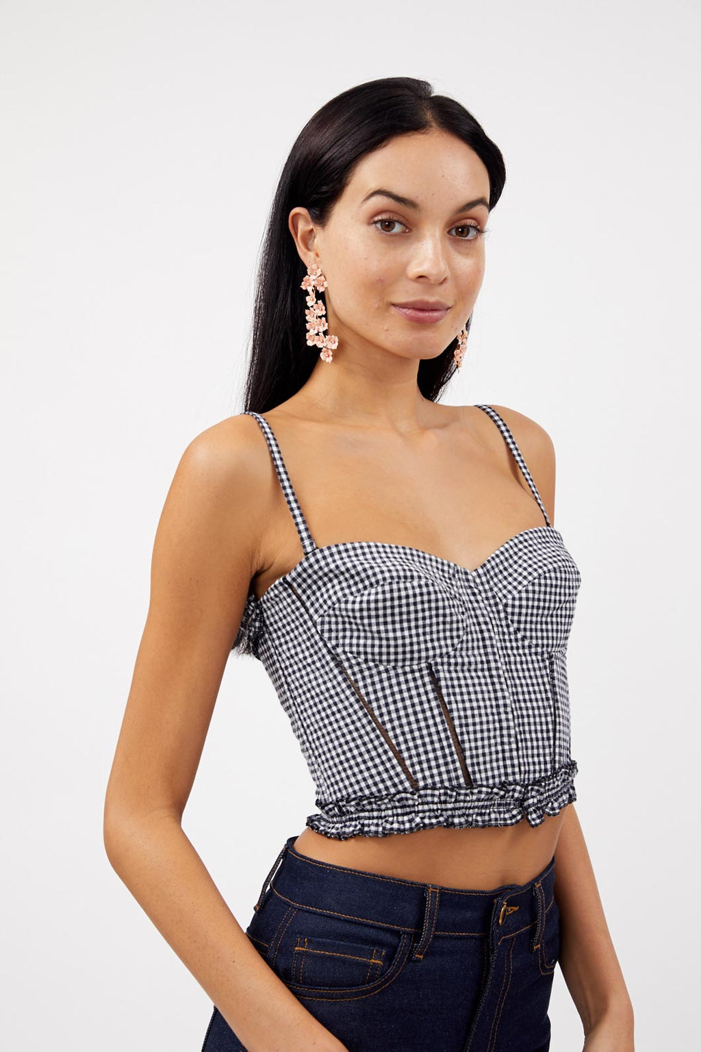 gingham bustier top