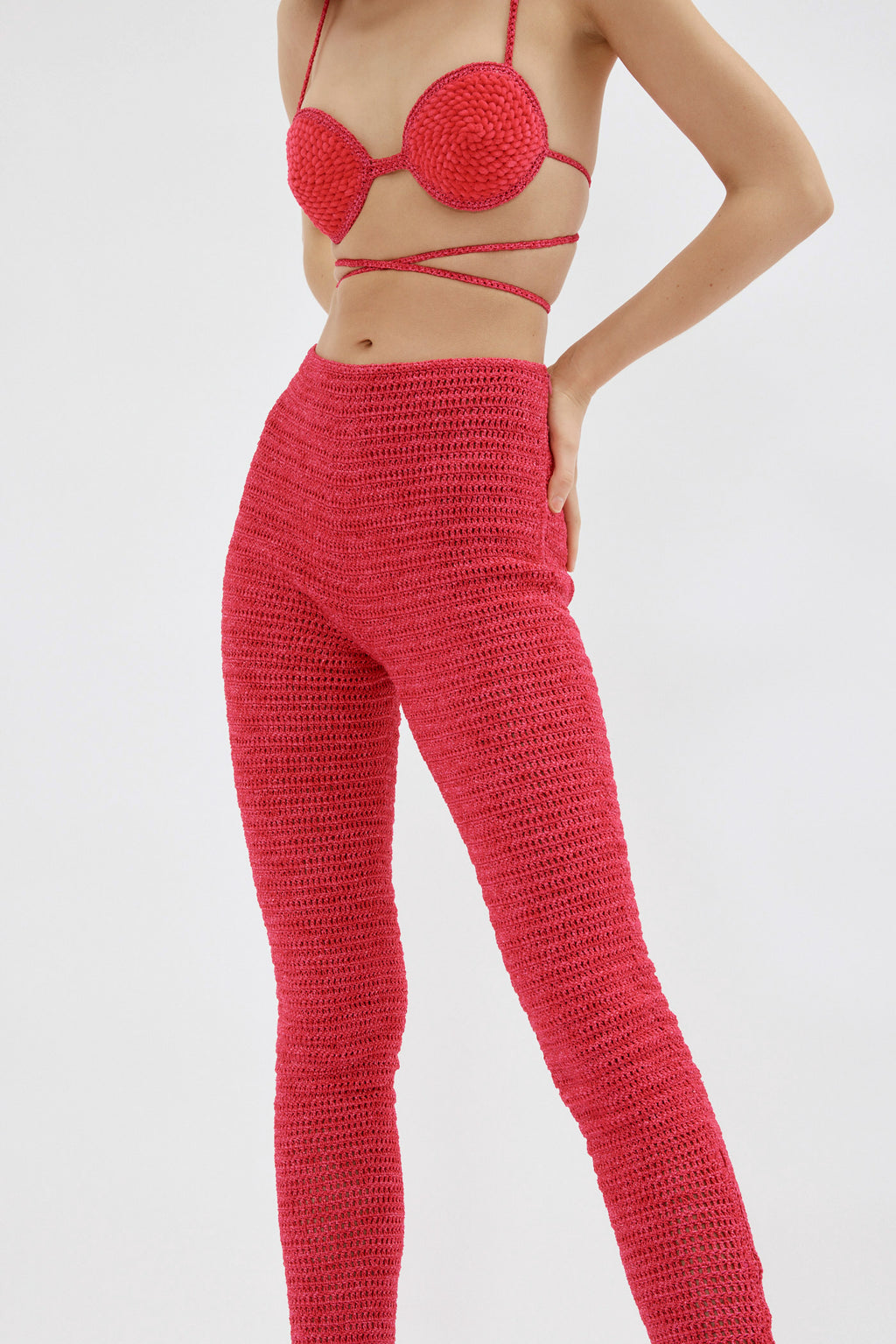 Crochet Fuchsia Strappy Bra Top