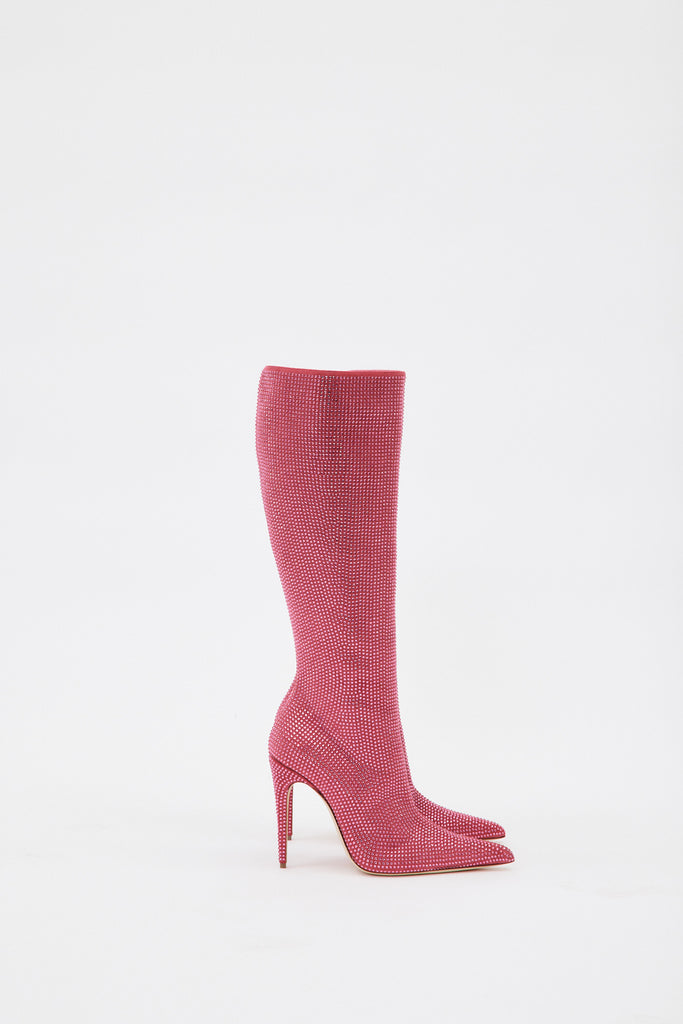 Magda Butrym Tall Pointed Toe Pink Diamante Crystal Boots – Désordre ...