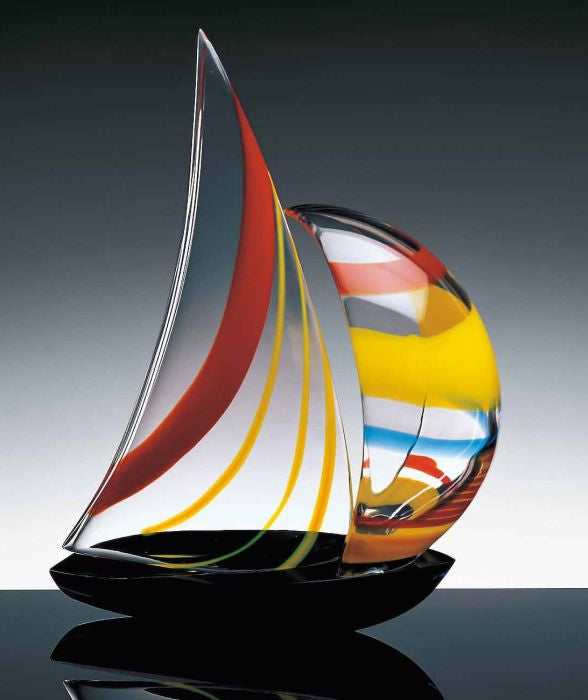 large glass sailboat
