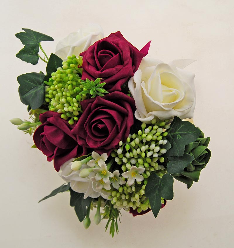 Bridesmaids Burgundy, Forest Green Rose & Stephanotis