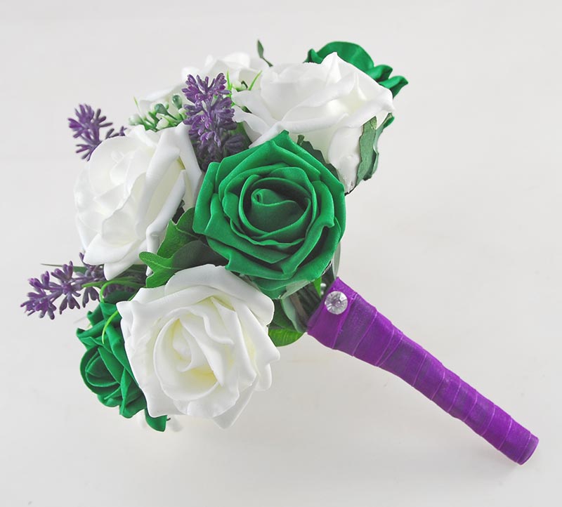 Phoebe Purple Peony Calla Lily Ivory And Emerald Green Rose Wedding Fl