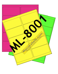 maco ml8001 assorted glo color labels 2" x 4" labels 10