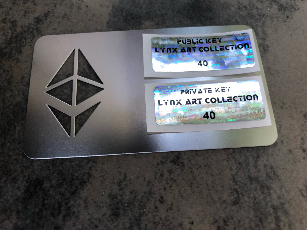 .1 ETH Silver Ethereum Metal Wallet, Unloaded – Lynx Art ...