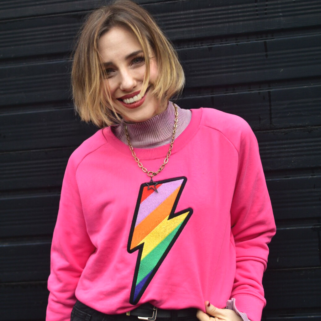 Embroidered Rainbow Lightning Bolt Sweatshirt – percyandnell