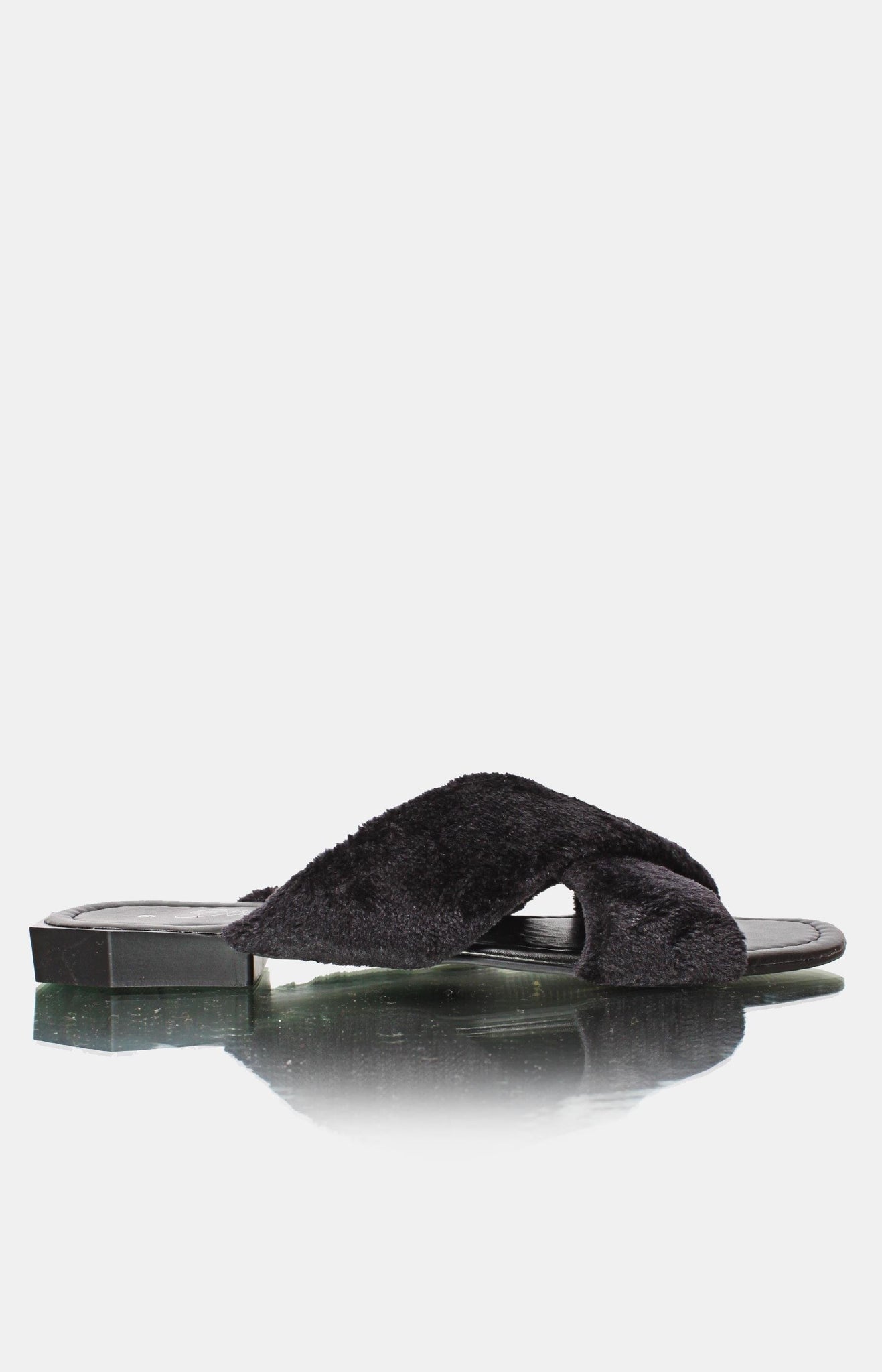Ladies' Criss Cross Slide Sandals - Black