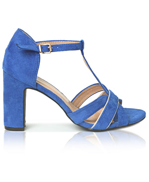 royal blue block heels