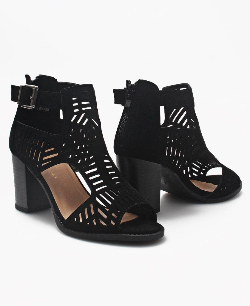 Ladies Black Block Heels – Planet54 Heels