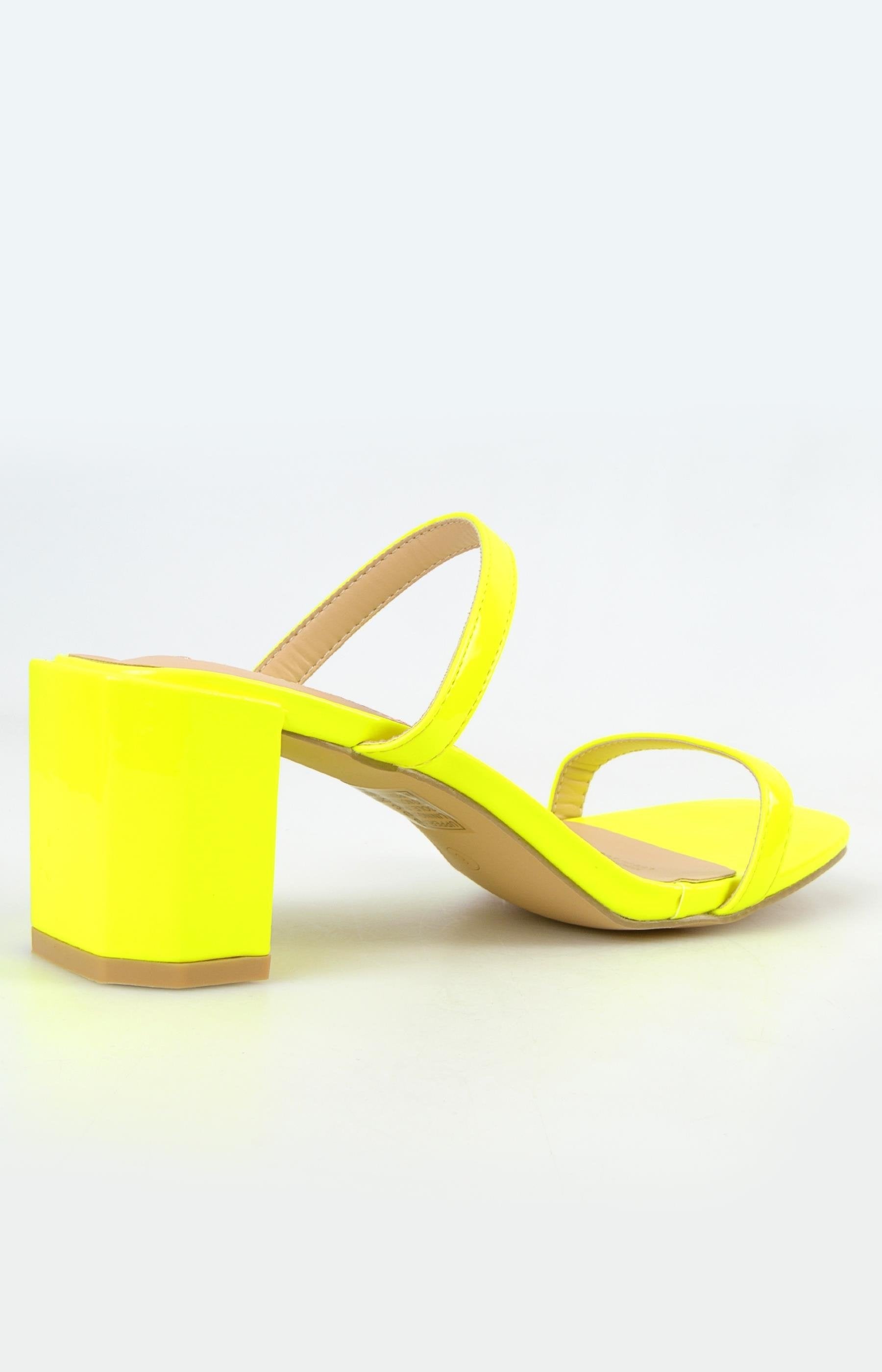 bright yellow block heels