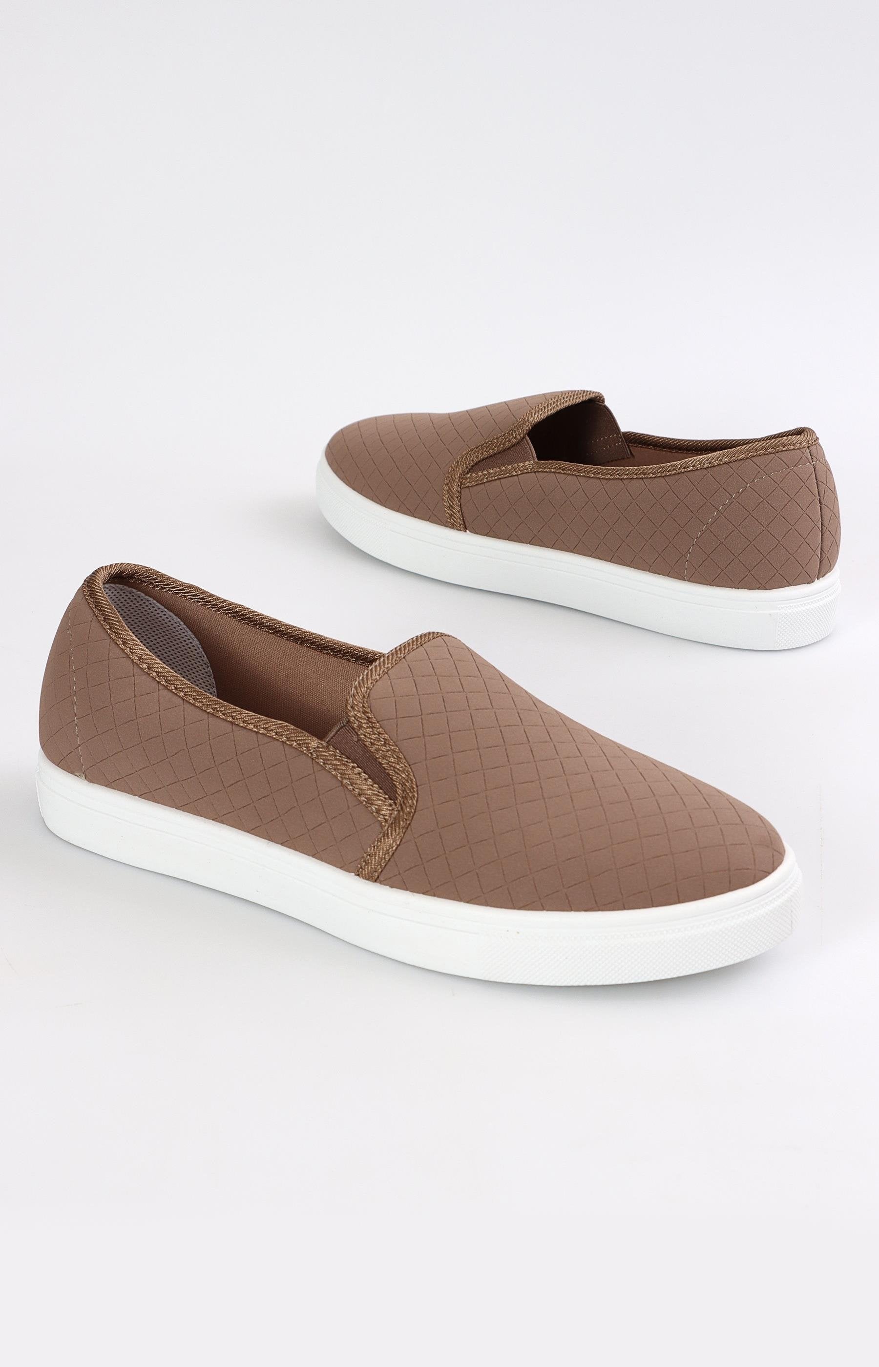 brown slip on sneakers