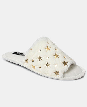 white bedroom slippers