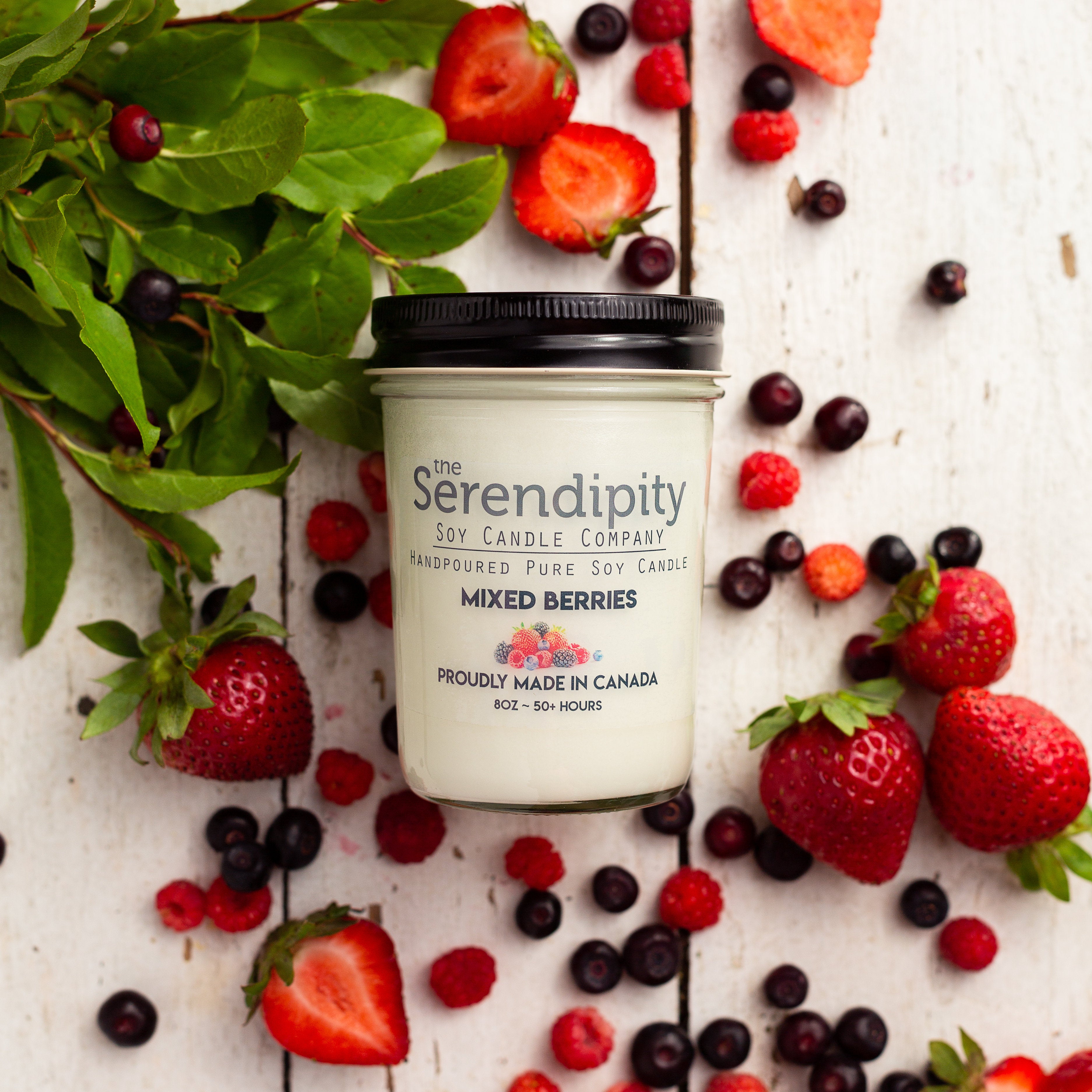 Mixed Berry parfait Handcrafted 26 oz Candle Organic Soy Wax w/ Lead Free  Wick