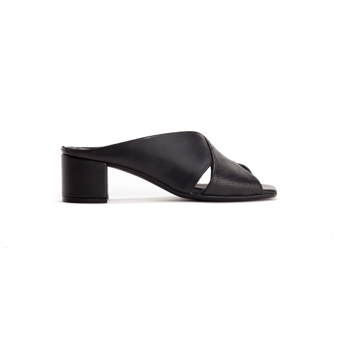 black heeled clogs