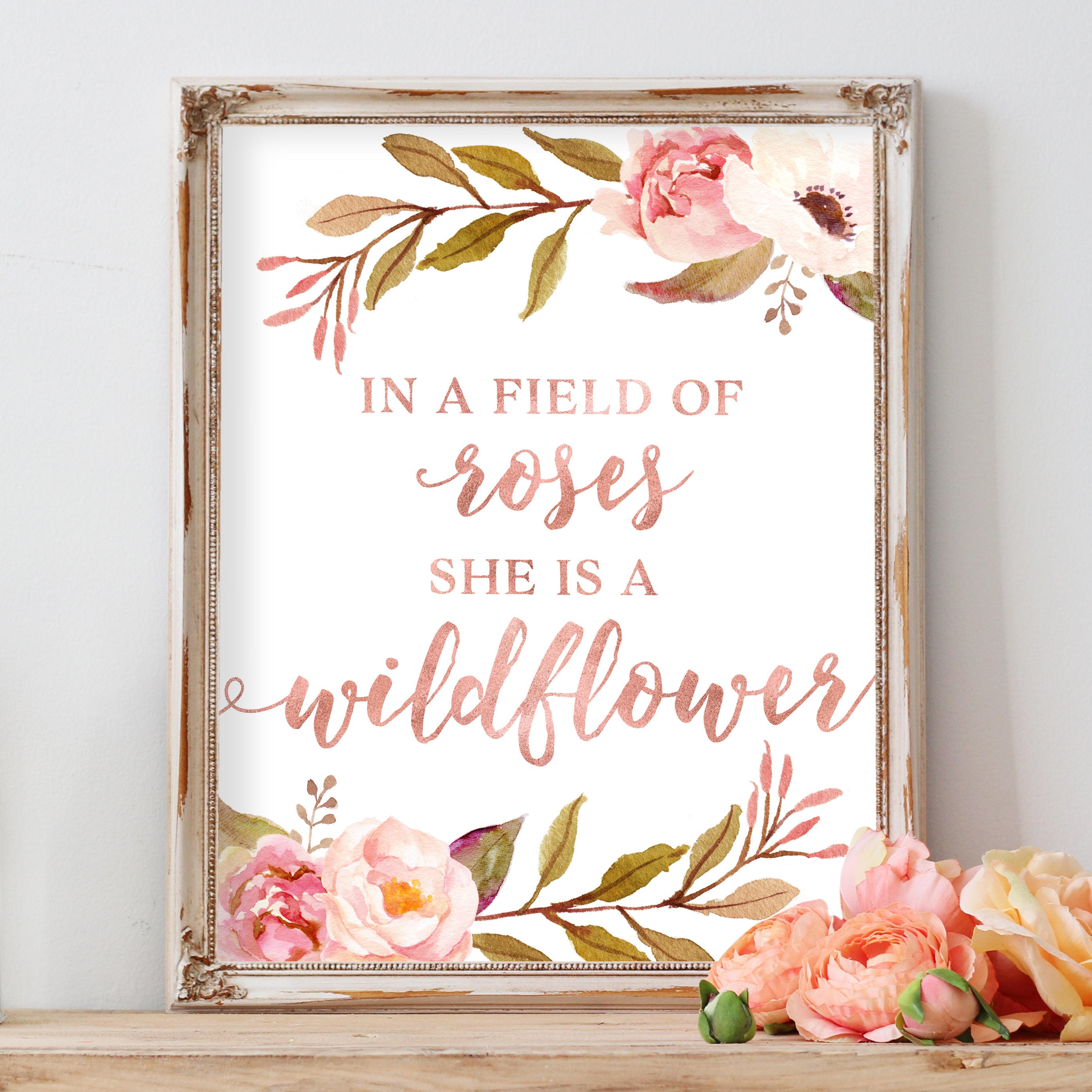 In a field of roses she is a wildflower Poster for Sale by Mqcreations