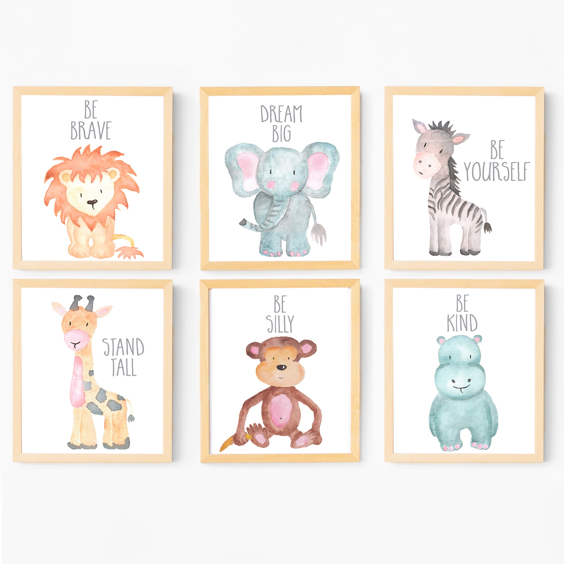 Nursery Decor - Watercolor Baby Animals