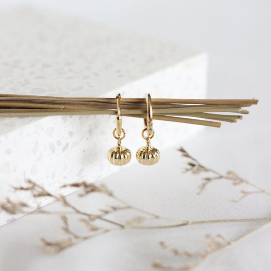 Pumpkin Hoop Earrings Image 1