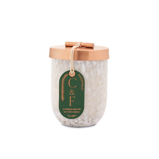 Cypress & Fir Boxed Green Glass Candle