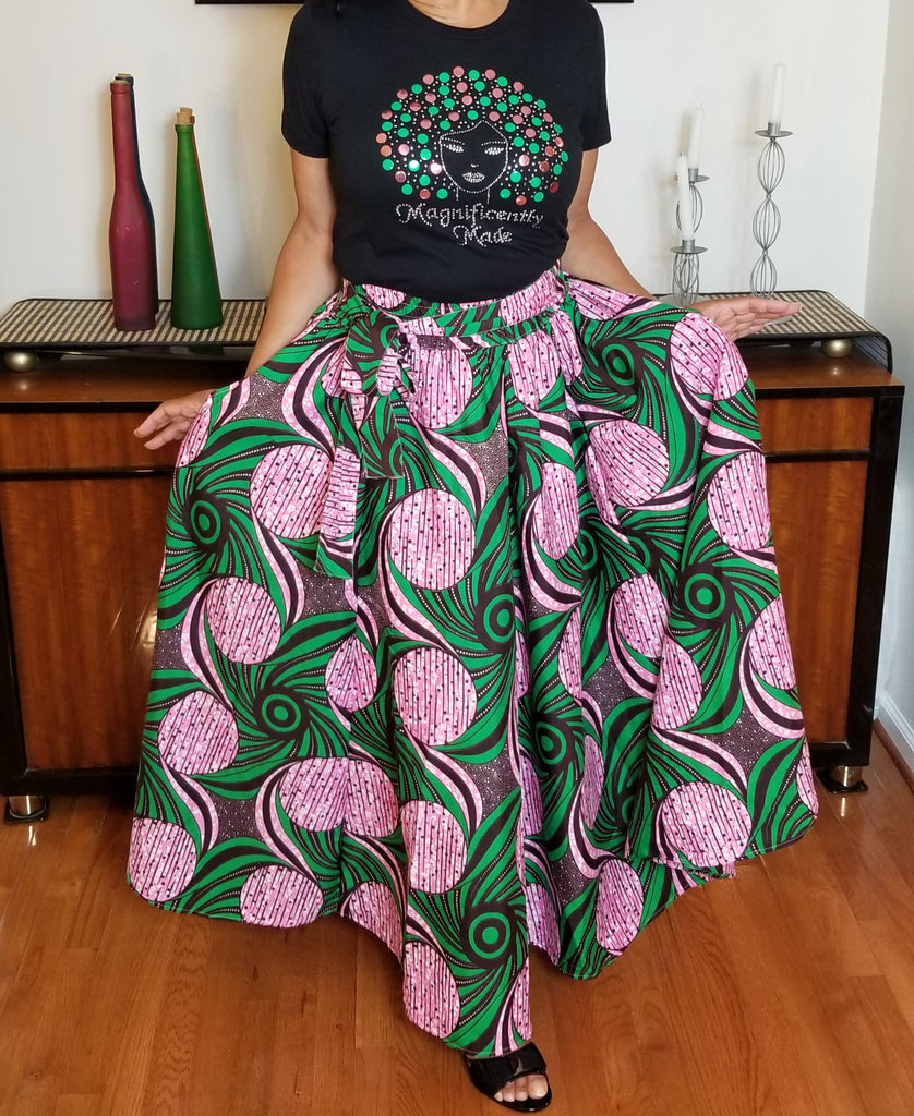 Pink & Green Floral Print Long Skirt – Alwaze Apparel